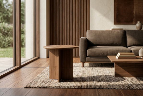 Beistelltisch Tisch Couchtisch Wohnzimmer Braun Holz Design Möbel
