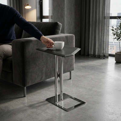 Beistelltisch Tisch Couchtisch Wohnzimmer Edelstahl Silber Möbel
