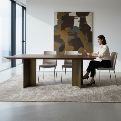 Esszimmertisch Esstisch Tisch Essecke Esszimmer 208 cm Holz Braun Neu