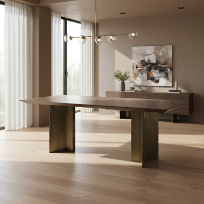Esszimmertisch Esstisch Tisch Essecke Esszimmer 208 cm Holz Braun Neu