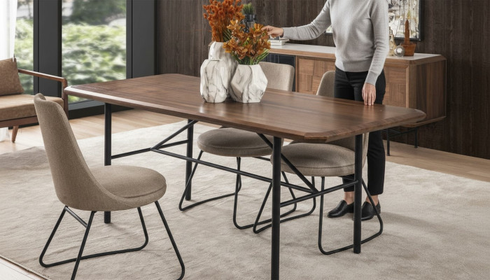 Esszimmertisch Esstisch Tisch Essecke Esszimmer 205 cm Holz Braun
