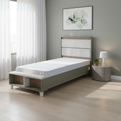 Bettrahmen Kinderbett Bett Kinderzimmer Bettgestelle Grau Holz Betten