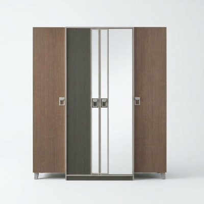 Kleiderschrank Kinderschrank Schrank Holz Grau Holzschrank Groß Modern