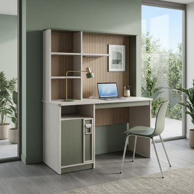 Schreibtisch Regale Computertisch Holz Grau Kinderzimmer Tisch Kinder