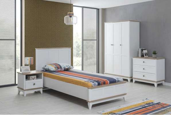 Kinderbett Bettrahmen Bett Kinderzimmer Kinderzimmermöbel Weiß Holz