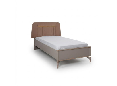 Kinderbett Bettrahmen Bett Kinderzimmer Bettgestelle Rosa Stoff LED