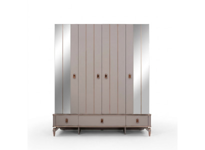Kleiderschrank Kinderschrank Holzschrank Schrank Holz Beige Spiegel