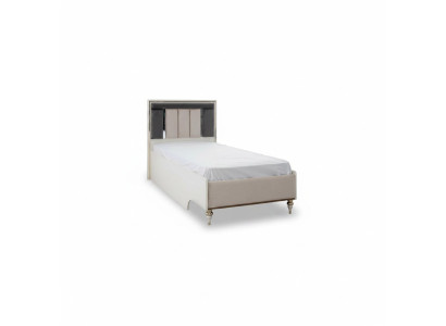 Luxus Kinderbett Bettrahmen Bett Kinderzimmer Bettgestelle Beige Stoff