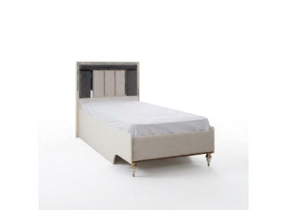 Kinderbett Bettrahmen Bett 120cm Kinderzimmer Bettgestelle Beige Stoff