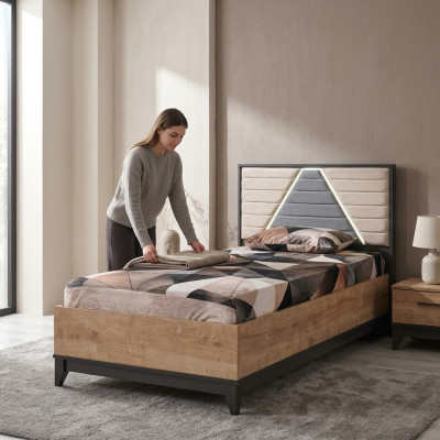 Bett 120 cm Kinderbett Bettrahmen Kinderzimmer Braun Holz Betten Neu