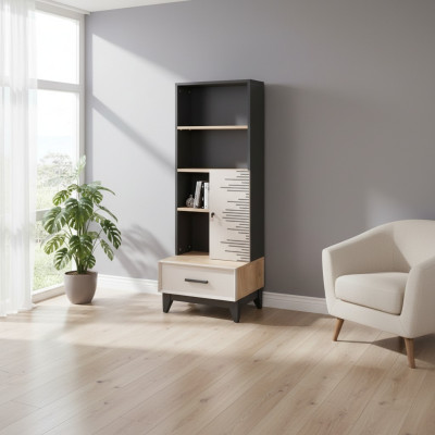 Bücherregal Schrank Kinderzimmer Regal Holz Holzschrank Grau Büro