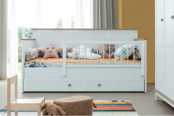 Kinderbettchen Kinderlaufstall Bettchen Krippe Weiß Holz Bett Modern
