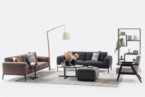 Couchgarnitur Dreisitzer Sessel Sofa Stoff 4tlg Stoffsofa Mehrfarbig 3+3+1+1