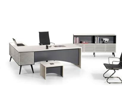 Eckbürotisch Komplette Büro Bürotisch Set 3tlg Holz Büromöbel Weiß Neu