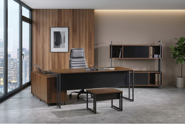 Büromöbel Komplettbüro Eckbürotisch Büro Bürotisch 3tlg Holz Braun