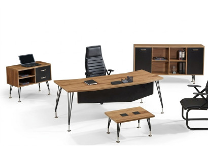 Luxus Möbel Büro Arbeitszimmermöbel Schreibtisch Set 4tlg Holz Schwarz