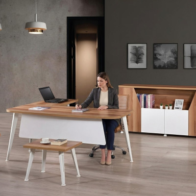 Büromöbel Weiß Set 3tlg Eckbürotisch Komplettbüro Schrank Holz Gruppe