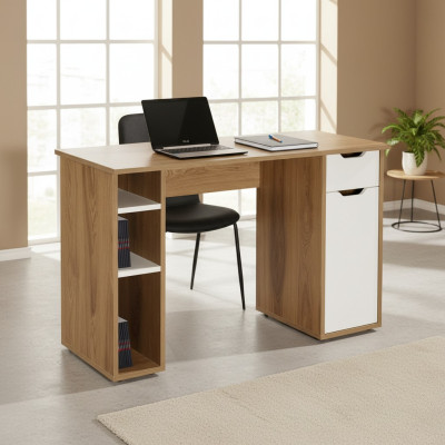 Schreibtisch Computertisch Büro Tisch Holz Braun Bürotisch Büromöbel