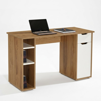 Schreibtisch Computertisch Büro Tisch Holz Braun Bürotisch Büromöbel