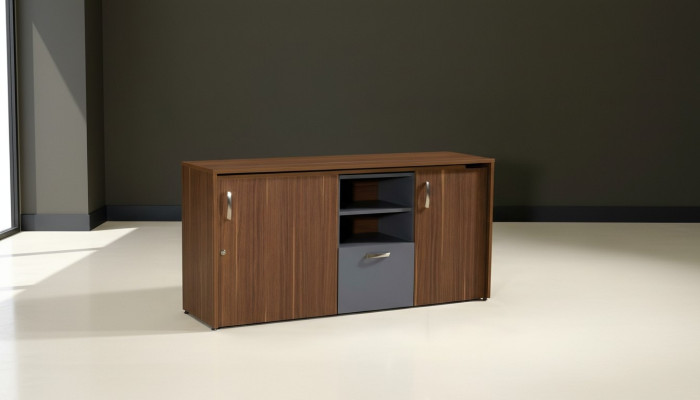 Büroschrank Schreibtisch 2 in 1 Funktions Schrank Tisch Holz Braun Neu