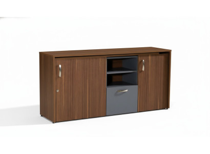 Büroschrank Schreibtisch 2 in 1 Funktions Schrank Tisch Holz Braun Neu