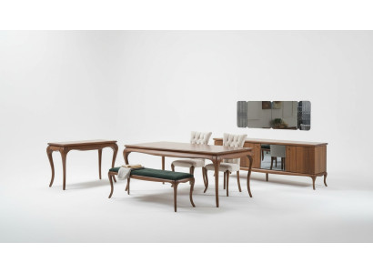 Essgruppe Esszimmermöbel Essecke Set Esszimmer 8tlg Holz Braun Tisch