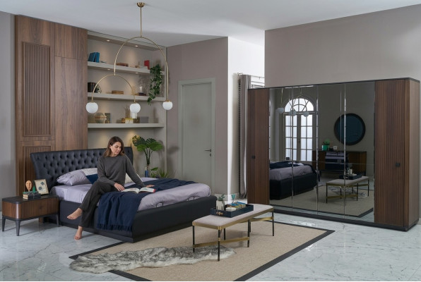 Doppelbett Komplette Bettrahmen Bett Set 4tlg Schlafzimmer Schwarz