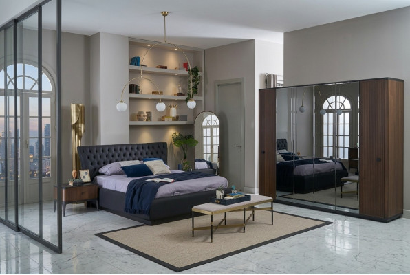 Doppelbett Komplette Bettrahmen Bett Set 4tlg Schlafzimmer Schwarz