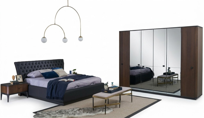 Doppelbett Komplette Bettrahmen Bett Set 4tlg Schlafzimmer Schwarz