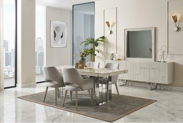 Gruppe Essecke Esszimmer Essgruppe Esszimmermöbel Set 9tlg Holz Beige