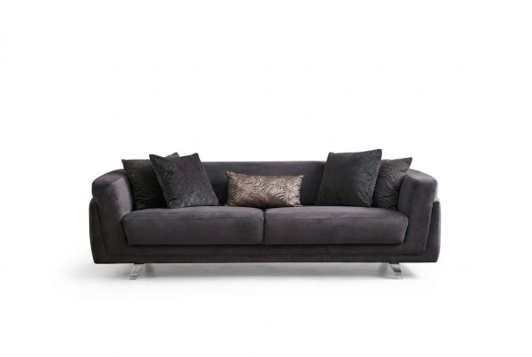 Couch mit Bettfunktion Sofa 3 Sitzer Grau Stoff Stoffsofa Dreisitzer