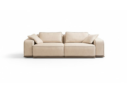 Couch Dreisitzer Modern Sofa 3 Sitz Beige Stoff Stoffsofa Polstersofa