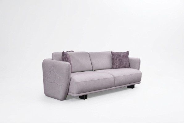 Dreisitzer Couch Sofa 3 Sitzer Grau Stoff Stoffsofa Polstersofa Design