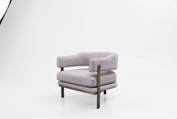 Sessel Einsitzer Stoff Wohnzimmer Modern Grau Polster Sitzer Sitz