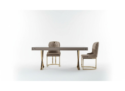 Esstisch Essgruppe Essecke Esszimmer Holz Braun Set 7tlg Stühle Luxus