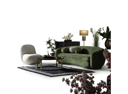 Garnitur Stoffsofa Sofagarnitur Polstersofa Modern Set 2tlg Grün Sofa