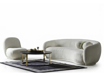 Sofagarnitur Garnitur Stoffsofa Weiß Polstersofa Modern Set 2tlg Sofa
