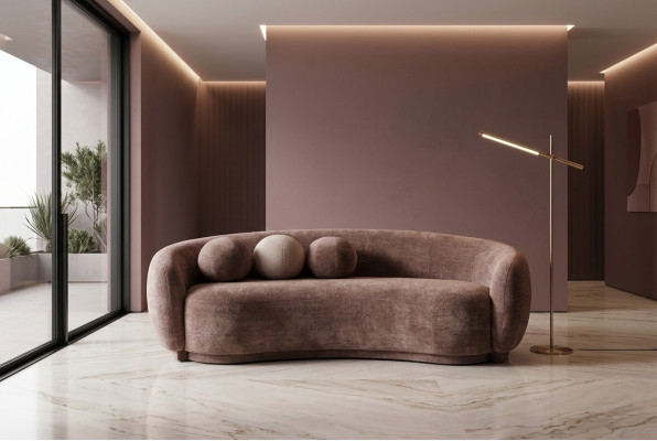 Dreisitzer Couch Sofa 3 Sitzer Braun Stoff Stoffsofa Polstersofa Luxus