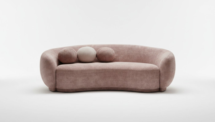 Dreisitzer Couch Sofa 3 Sitzer Braun Stoff Stoffsofa Polstersofa Luxus