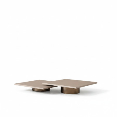 Gruppe Tische Couchtisch Kaffeetisch Beistelltisch Holz Set Beige 2tlg