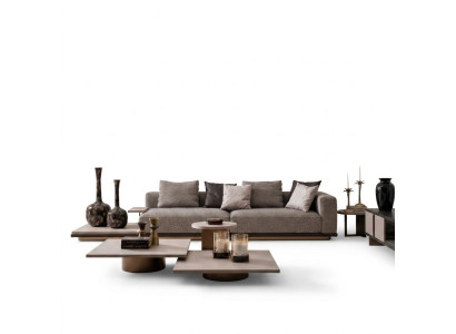 Garnitur Wohnzimmer Viersitzer Sofa 4 Sitzer Couchtische 5tlg Grau Set