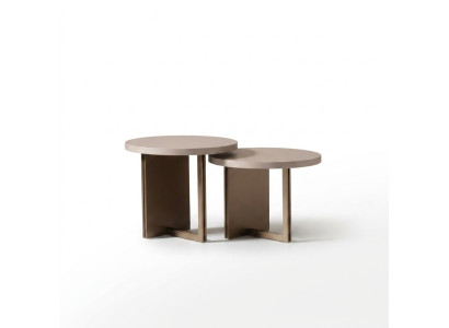 Gruppe Beistelltische Couchtisch Holz Tisch Set Beige Kaffeetisch 2tlg