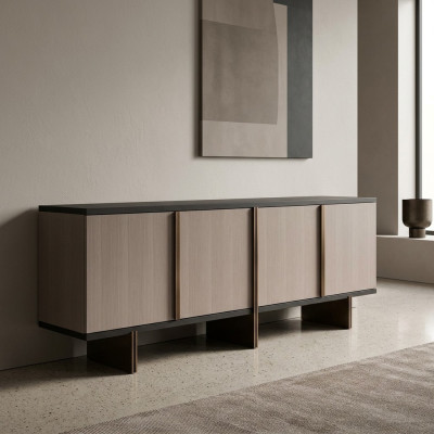 Sideboard Anrichte Kommode Holz Esszimmer Beige Schrank Holzschrank