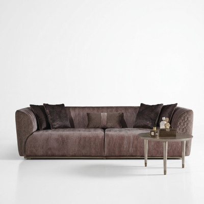 Modern Dreisitzer Sofa 3 Sitzer Polstersofa Stoffsofa Moderne Braun Sofas