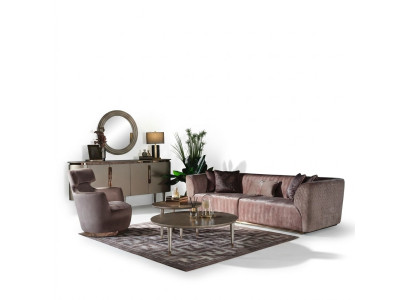 Sofagarnitur Polstersofa Stoffsofa Dreisitzer Sofa 3 Sitz Sessel Grau