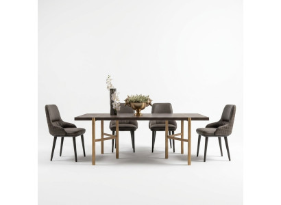 Essgruppe Essecke Esszimmer 7tlg Esstisch Stühle Braun Esszimmermöbel