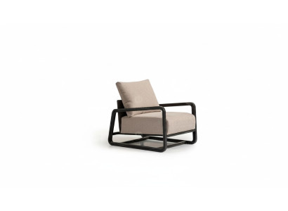 Fernsehsessel Sessel Einsitzer Sitzer Beige Holz Wohnzimmer Design