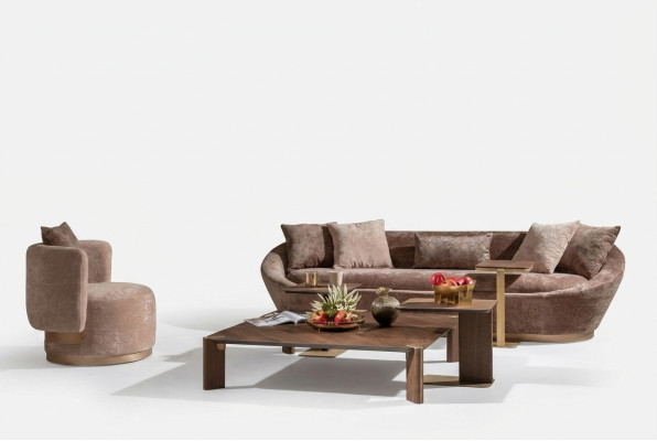 Couchgarnitur Sofagarnitur Stoffsofa Dreisitzer Sessel Beige Couch Set