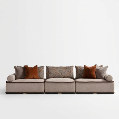 Viersitzer Sofa 4 Sitzer Couch Stoffsofa Polstersofa Moderne Grau