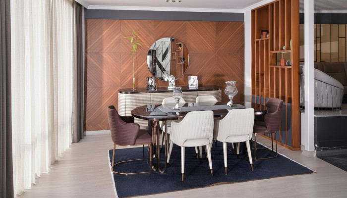 Esszimmer Essgruppe Essecke Luxus Esstisch Stühle Beige Set 9tlg Holz